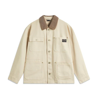 Li-Ning Retro Utility Multi-Pocket Jacket Unisex Mist Khaki Fashion Series AFDUC53-1