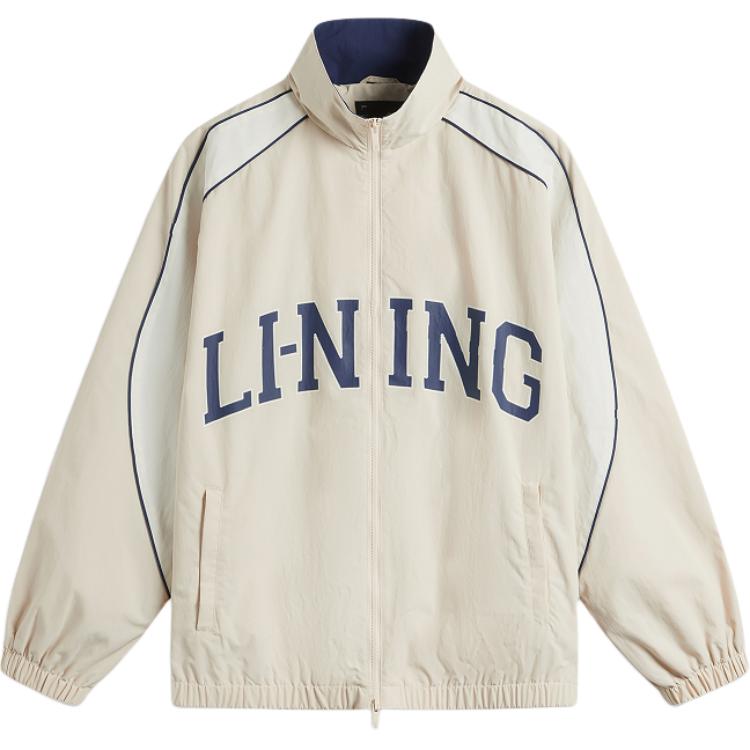 Li-Ning Retro Windbreaker Water-Resistant Outdoor Casual Jacket Beige. AFDU957-7