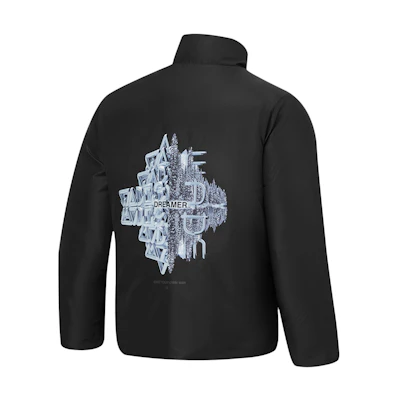 Li-Ning Reversible Jacket with Letter Pattern Print and Stand Collar AYMT327-1