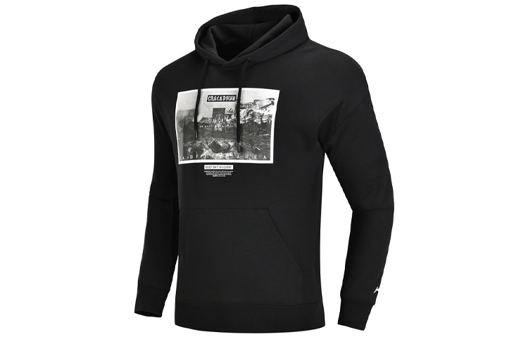 Li-Ning Ruins Print Drawstring Hoodie Black AWDN335-2