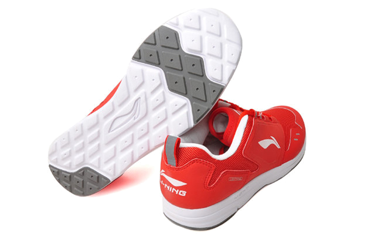 Shop LiNing李寧 運動 耐磨防滑 低筒 跑步鞋 男款 鮮紅