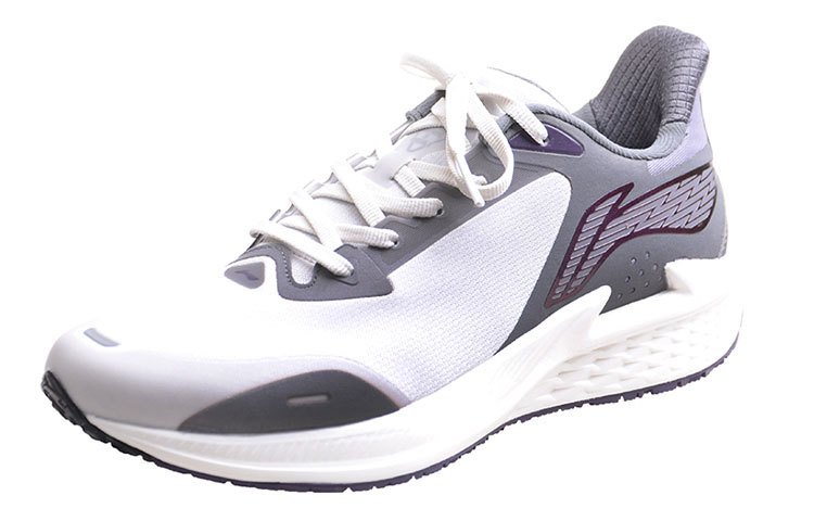 Lookbook LiNing李寧 舒適 耐磨 低筒 跑步鞋 男款 白灰紫