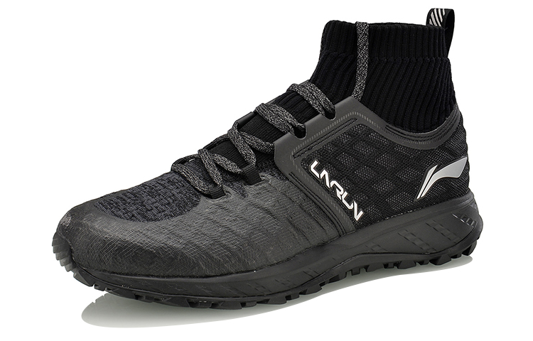 Order Li-Ning Running Mid-Top ''Waterdichte Zwarte Knit'' ARHM083-1