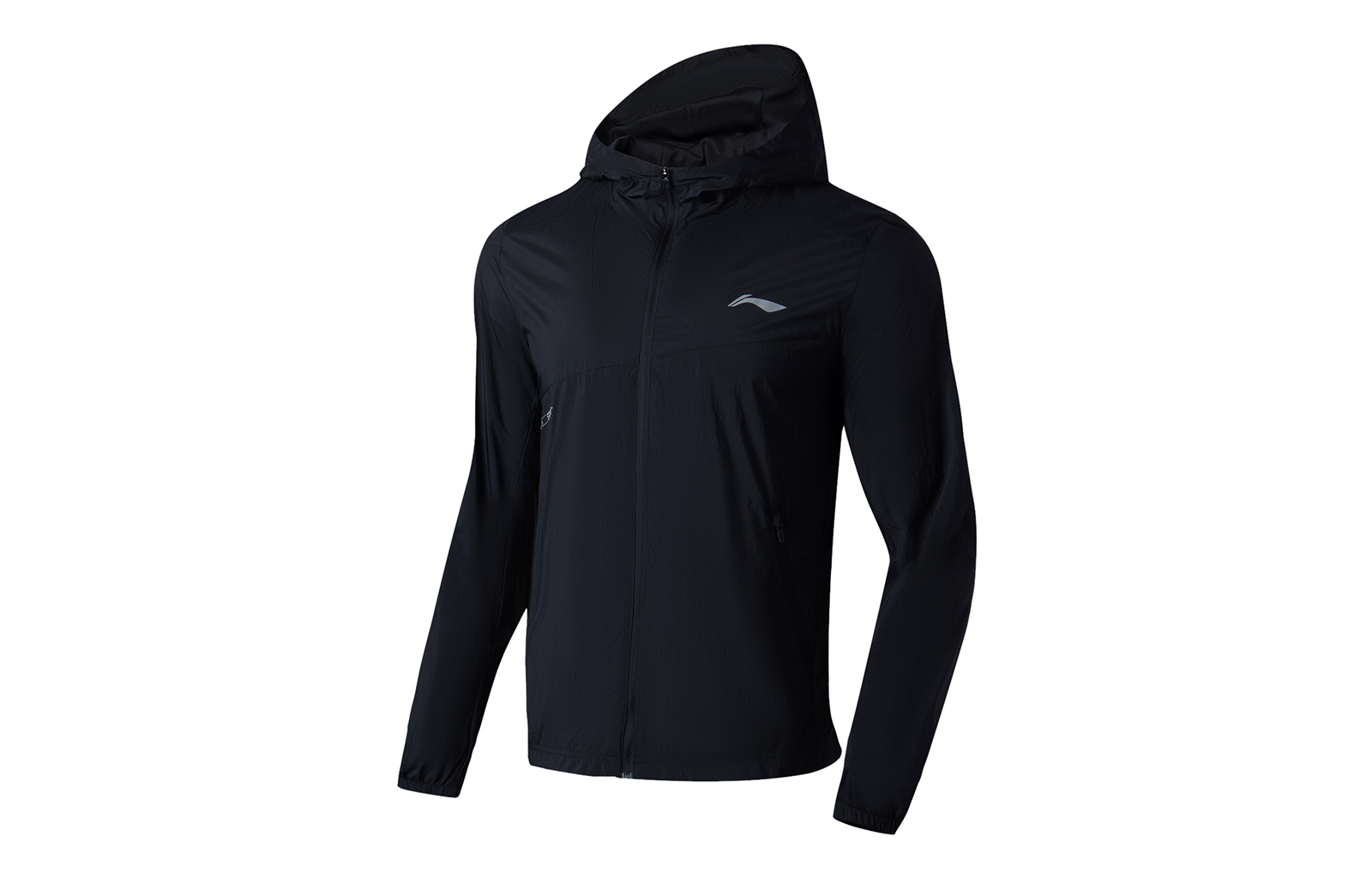 Li-Ning Running Series Black Solid Logo Windbreaker Jacket AFDT049-1
