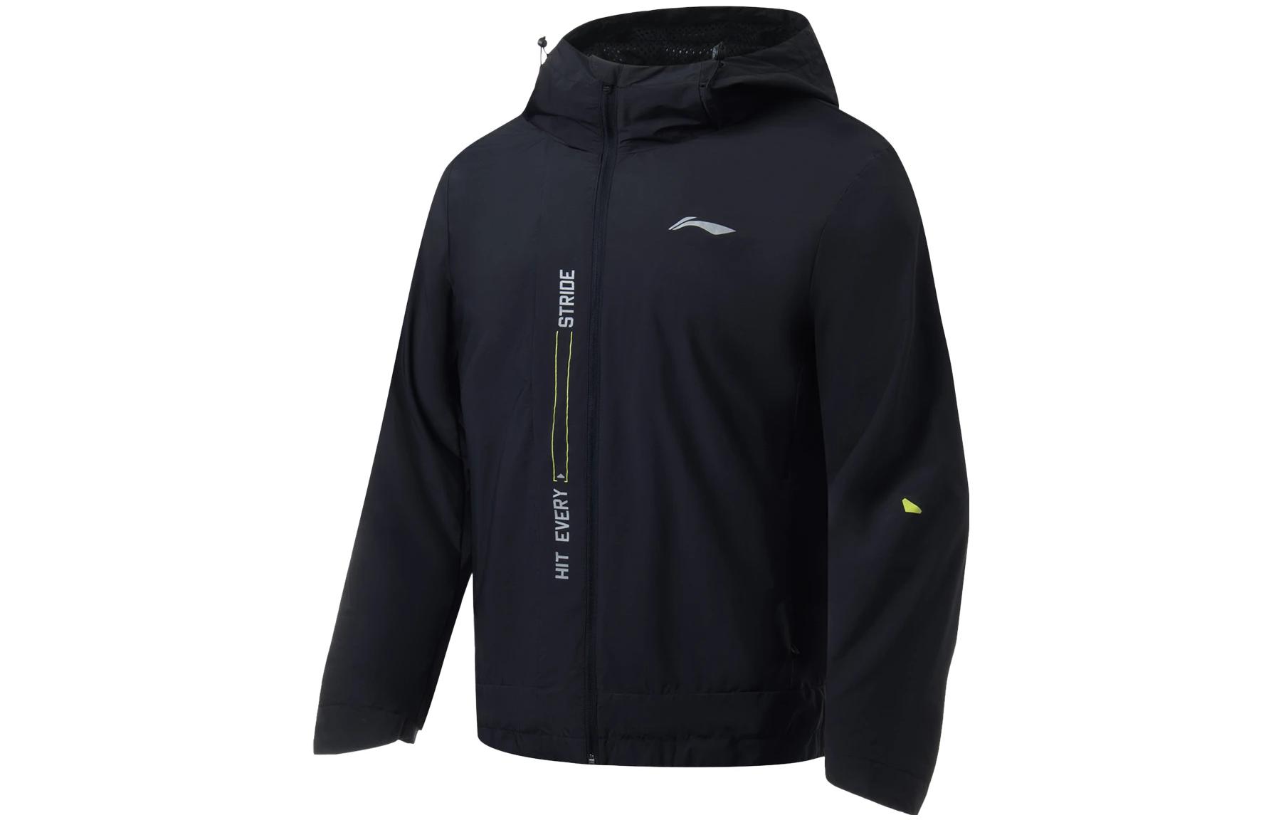 Li-Ning Running Series Black Zip-Up Hoodie with Logo Design AFDT047-1