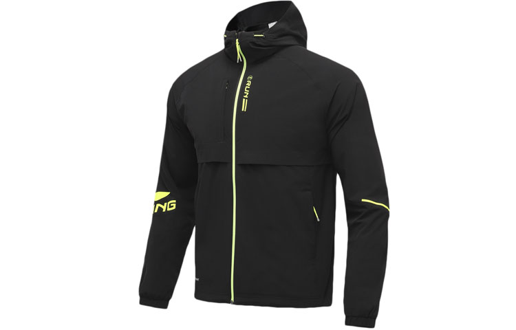 Li-Ning Running Series Colorblock Logo Hoodie Jacket Black () AFDR039-2