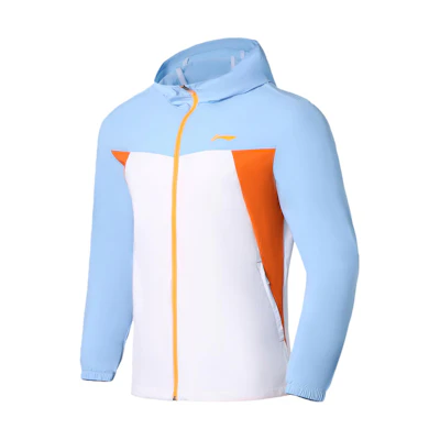 Li-Ning Running Series Colorblock Packable Hooded Jacket Moon White Blue AFDS365-10