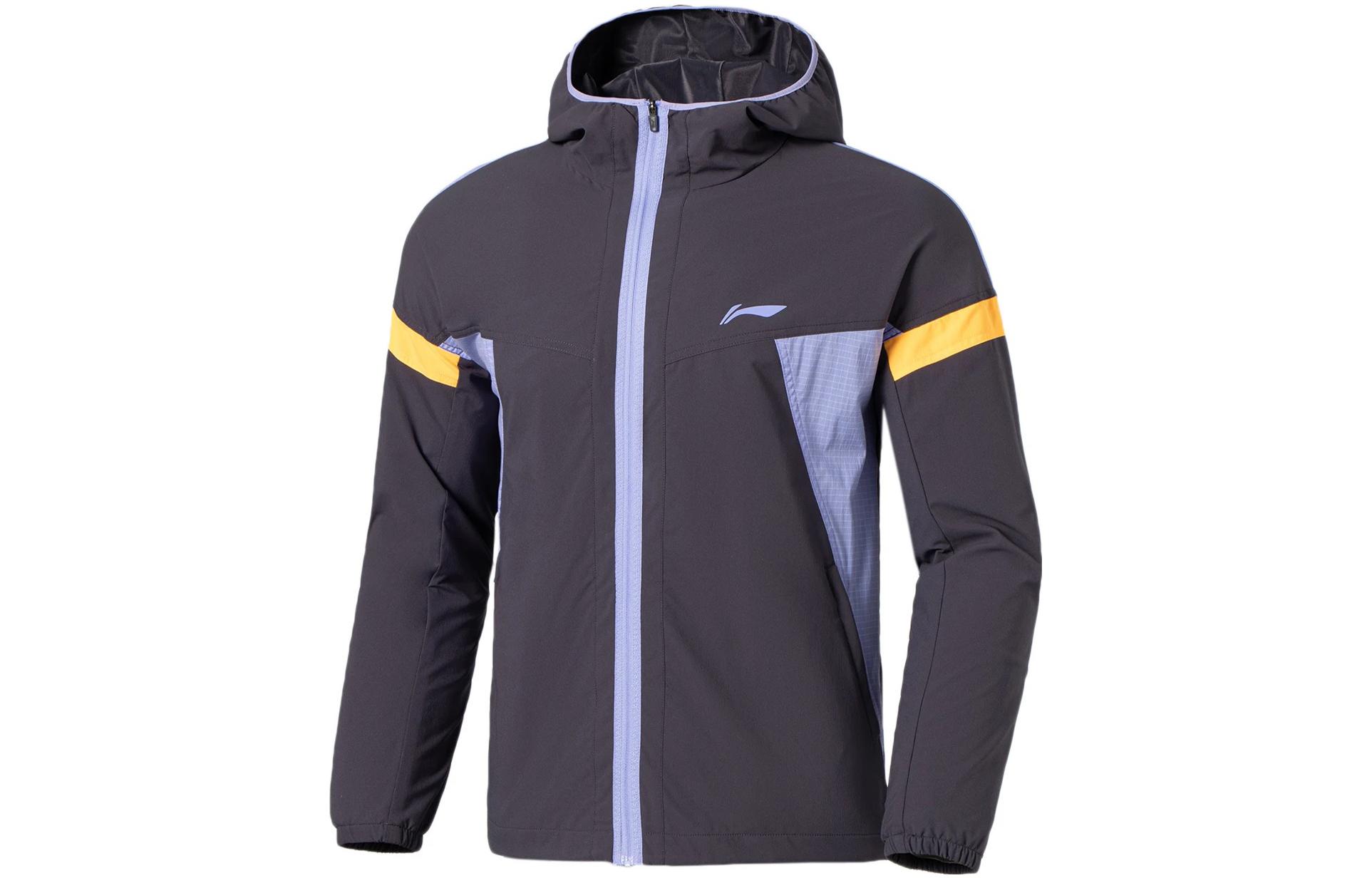 Li-Ning Running Series Hooded Logo Print Jacket - Blue Purple AFDS045-3