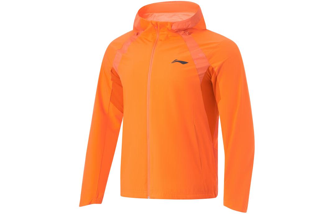 Li-Ning Running Series Logo Windbreaker Jacket - Carrot Orange Reflective AFDU047-4