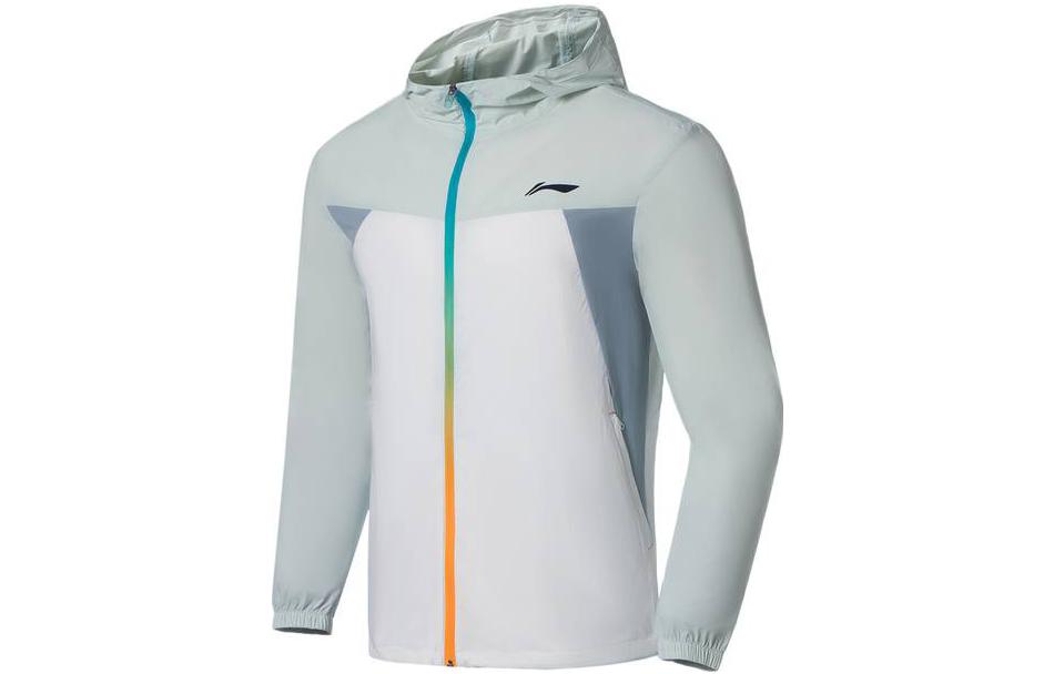 Li-Ning Running Series Packable Logo Colorblock Jacket - Light Blue AFDS365-8