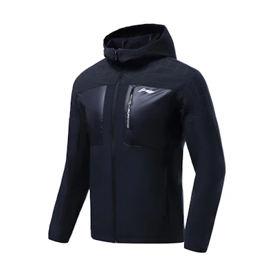 Li-Ning Running Series Reflective Hooded Windbreaker Jacket Black Winter AFDR691-1