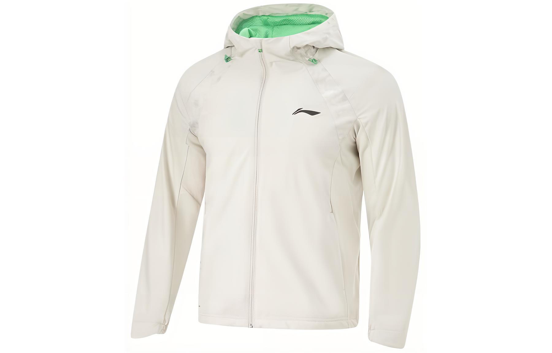 Li-Ning Running Series Reflective Logo Windbreaker Jacket Silver Birch Gray Men AFDU047-3