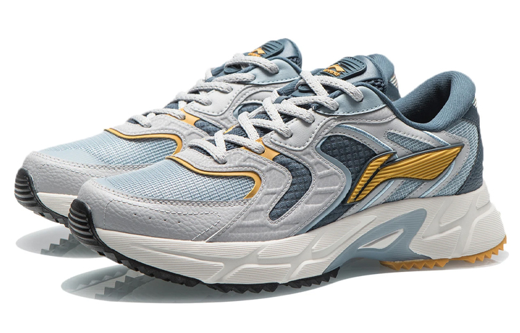 Lookbook LiNing李寧 減震防滑耐磨 低筒 跑步鞋 藍灰