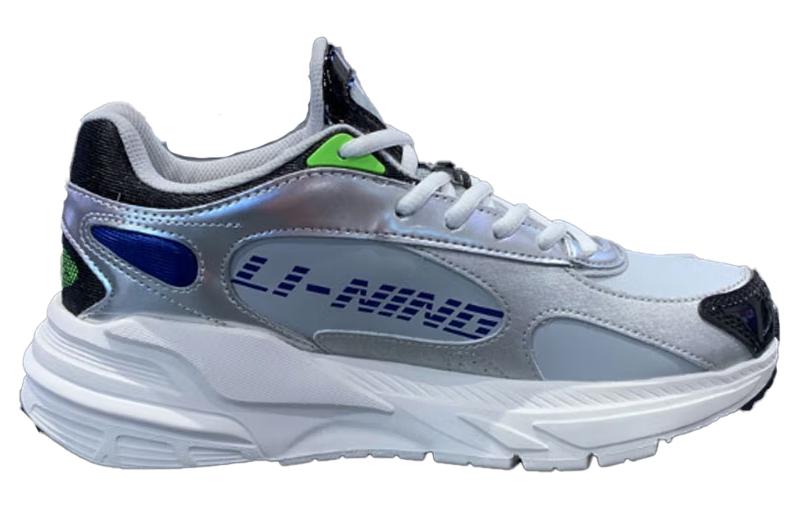 Li-Ning Running Shoes 'Grey Silver Blue' 圖 2