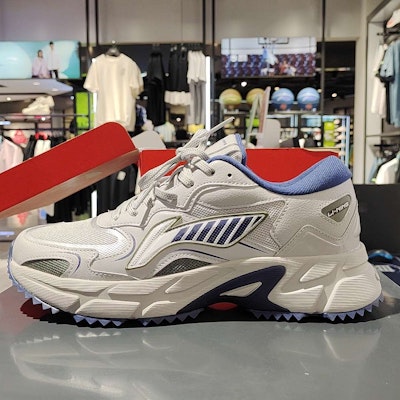 LINING 李寧 減震防滑耐磨 低幫 跑步鞋 男女同款 灰藍 Buy LINING 李寧 減震防滑耐磨 低幫 跑步鞋 男女同款 灰藍