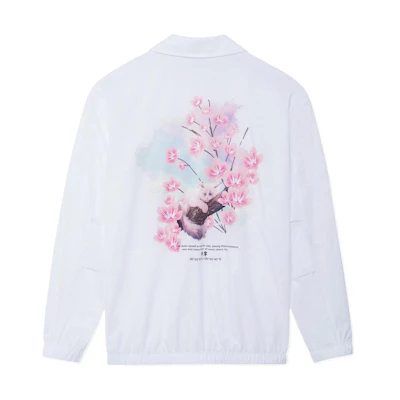 Li-Ning Sakura Series Floral Loose Casual Jacket Unisex White Summer Edition AFDS943-3