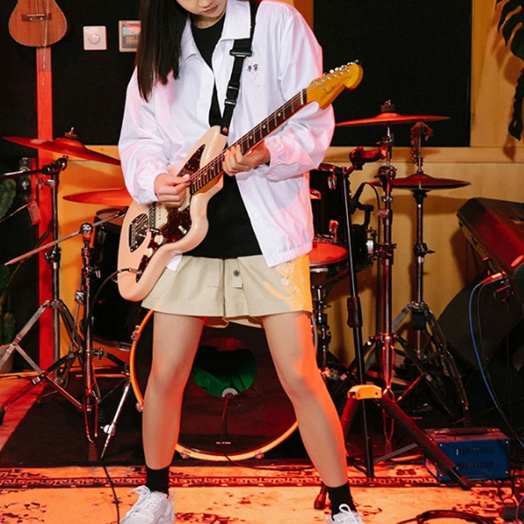 Shop Li-Ning Sakura Series Floral Loose Casual Jacket Unisex White Summer Edition AFDS943-3