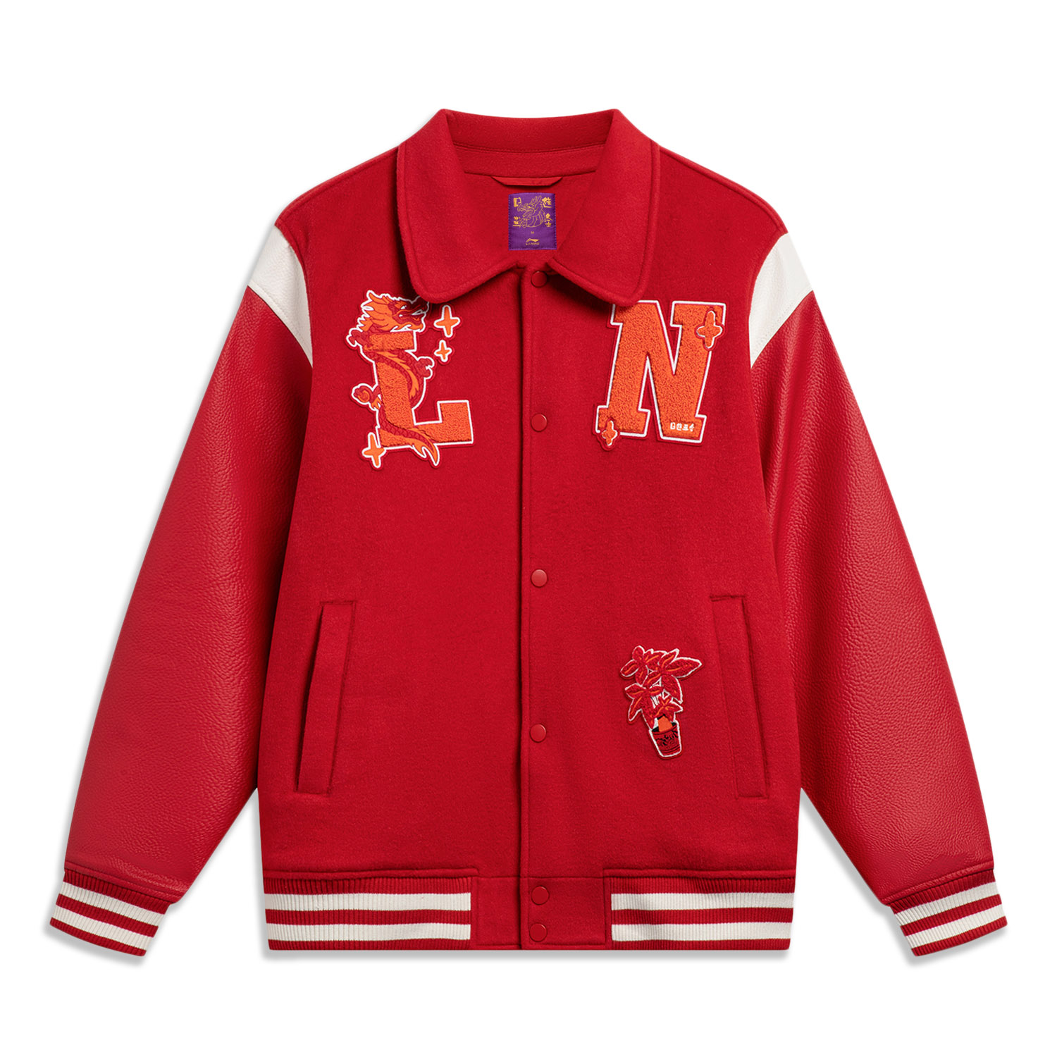 Li-Ning Samba Red Embroidered Stripe Jacket - Prosperity Series AJMU007-4