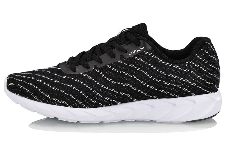 Li-Ning Seamless Knit Breathable Lightweight Running Shoes 'Black White' ARBN013-1