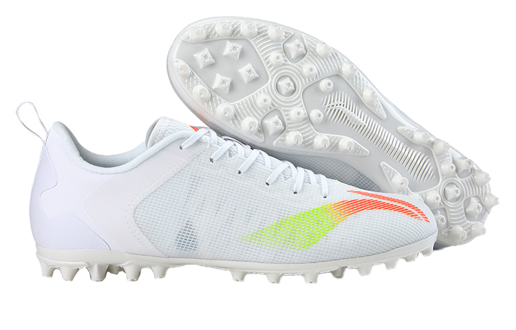 Shop LiNing李寧 網面壓膜人造草地 減震防滑 足球鞋 男款 白色
