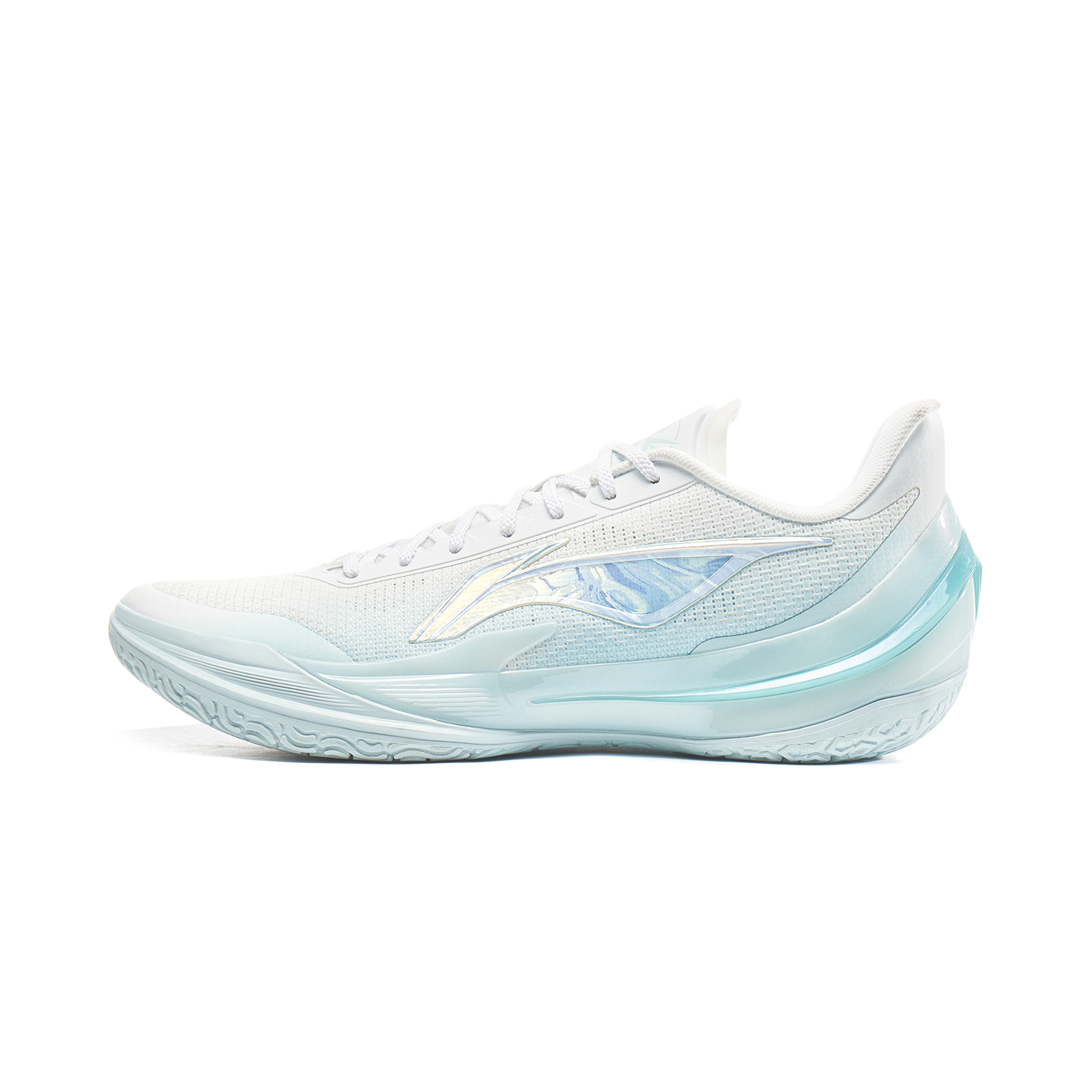 Li-Ning Shadow Blade 5 V2 White Blue Low Basketball Shoes ABAV059-14