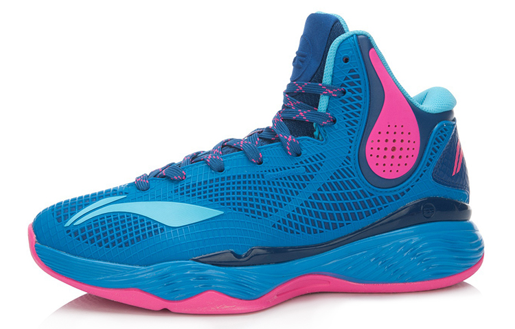Order Li-Ning Shadow High-Top Basketballschuhe ''Blau-Rot'' ABAL003-4
