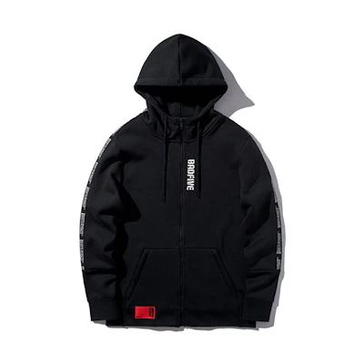 Li-Ning Shadow Hoodie Black - Basketball Zip-Up Jacket with Letter Print AWDP045-4