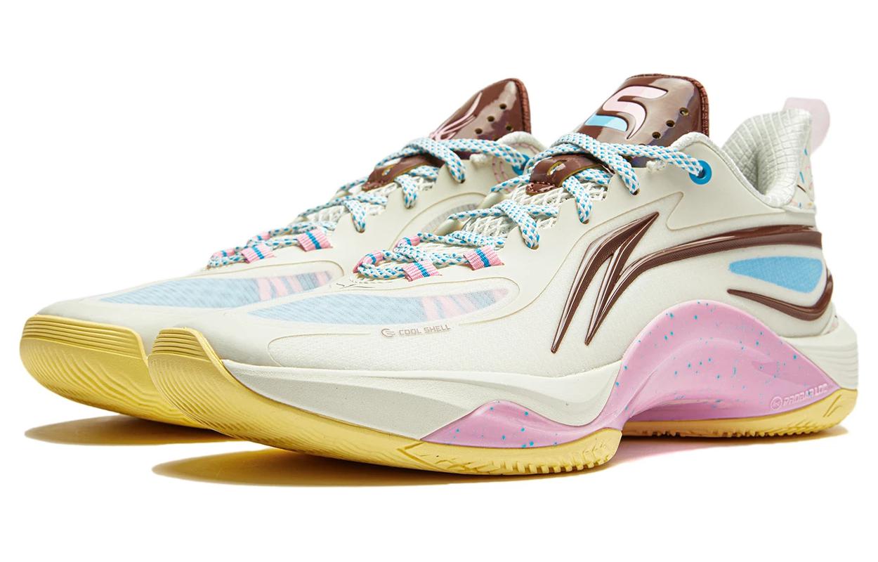 Lookbook Li-Ning Shining On Court 'Beige Marrón Rosa'. ABPU007-3