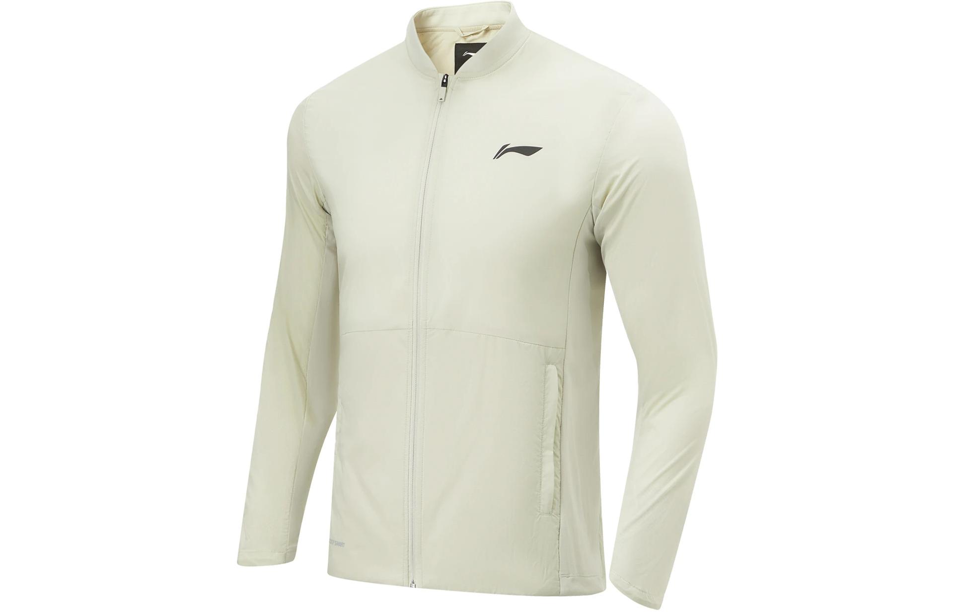 Li-Ning Silver Birch Gray Running Zip-Up Sports Jacket AFMU001-2