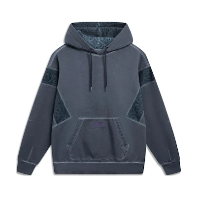 Li-Ning Skateboard Series Colorblock Hoodie Black Unisex Loose Fit AWDT221-1