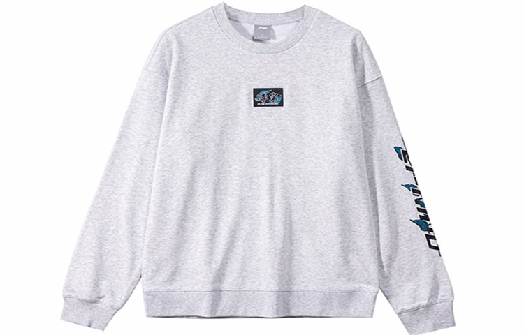 Li-Ning Skateboard Series Fun Print Long-Sleeve Sweatshirt Light Gray AWDR477-4