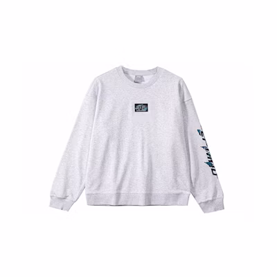 Li-Ning Skateboard Series Fun Print Long-Sleeve Sweatshirt Light Gray AWDR477-4