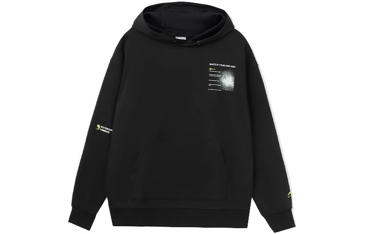 Li-Ning Skateboard Series Graphic Hoodie Unisex Black AWDR451-1