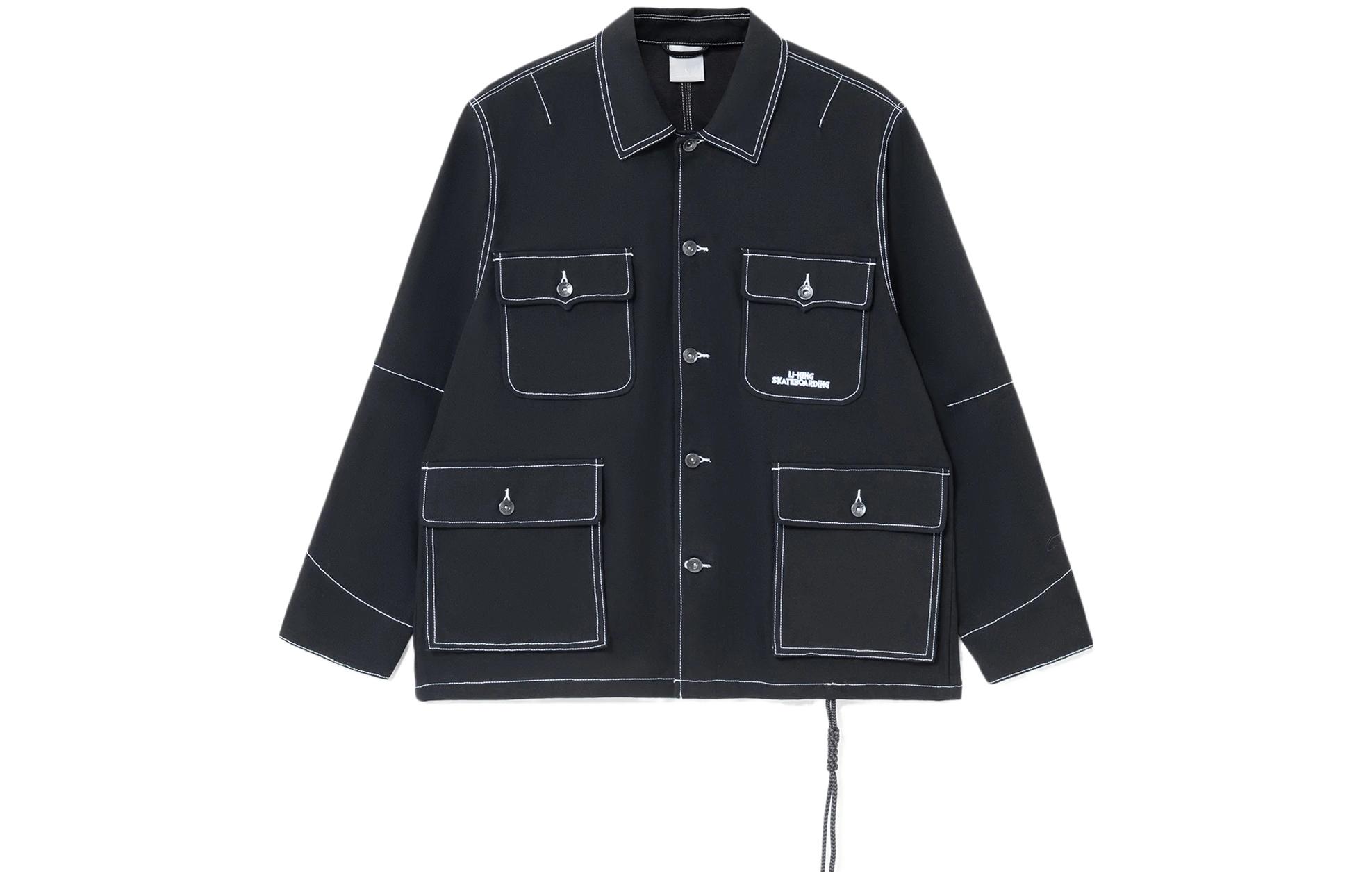Li-Ning Skateboard Series Multi-Pocket Loose Jacket Black AFDS103-1