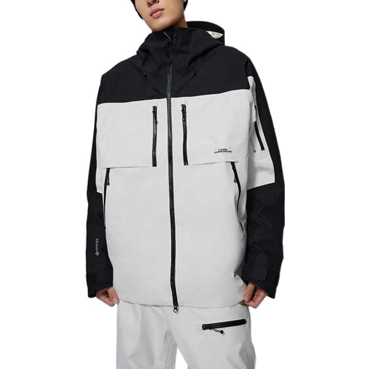 Shop 李寧滑板系列反光印花徽標拉鍊連帽外套 男女款 白色 AHXS001-2