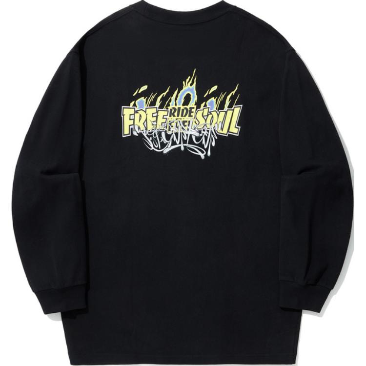 Li-Ning Skateboard Series Unisex Loose Fit Graphic Crewneck Sweatshirt Black AHSU943-1