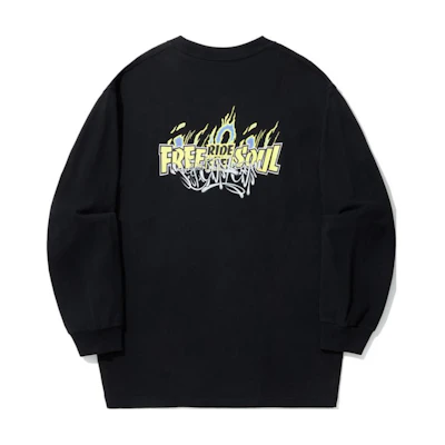 Li-Ning Skateboard Series Unisex Loose Fit Graphic Crewneck Sweatshirt Black AHSU943-1