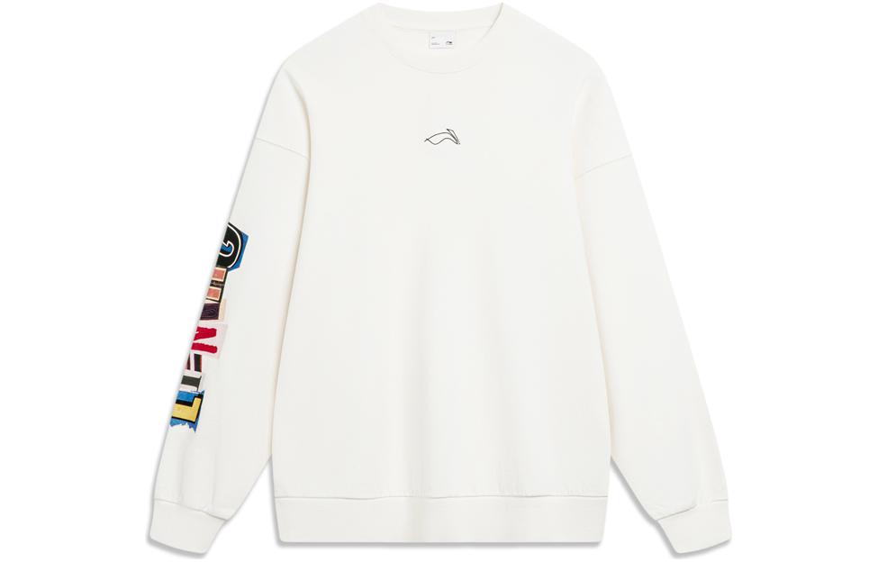 Li-Ning Skateboarding Crewneck Sweatshirt Beige Casual Sportswear AWDU137-3