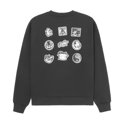Li-Ning Skateboarding Graphic Fleece Sweatshirt Black Winter Couple Style AWDR825-3
