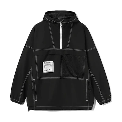 Li-Ning Skateboarding Half-Zip Loose Fit Hoodie Jacket Black () AFDR395-1