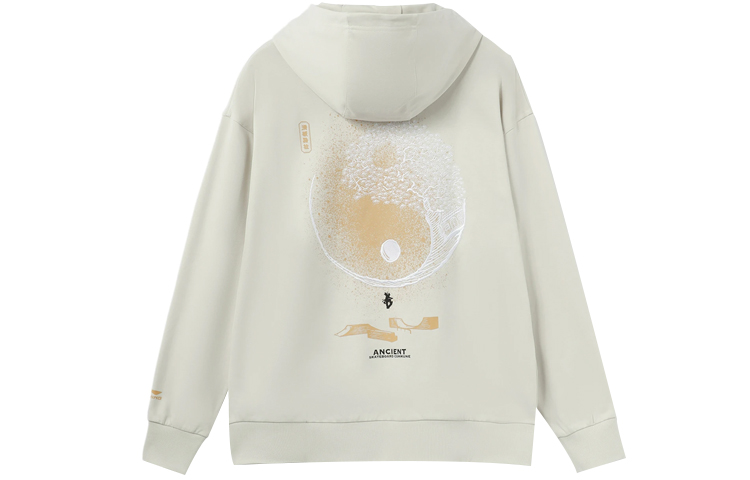Li-Ning Skateboarding Hoodie White Unisex Oversized Graphic Pullover Sweater AWDR451-3