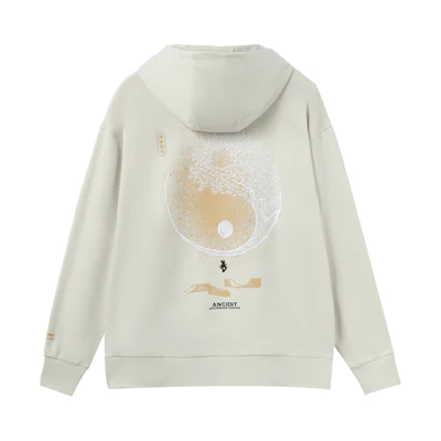Li-Ning Skateboarding Hoodie White Unisex Oversized Graphic Pullover Sweater AWDR451-3