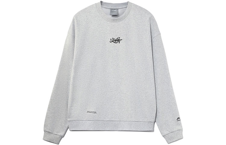 Li-Ning Skateboarding Ink Print Crewneck Sweatshirt Unisex - Gray AWDR447-4