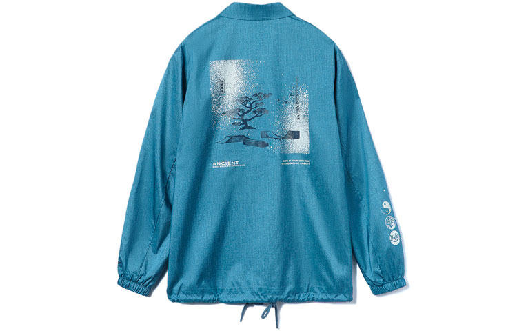 Li-Ning Skateboarding Jacket Blue - Casual Comfort with Ink Splash Print AFDR389-3