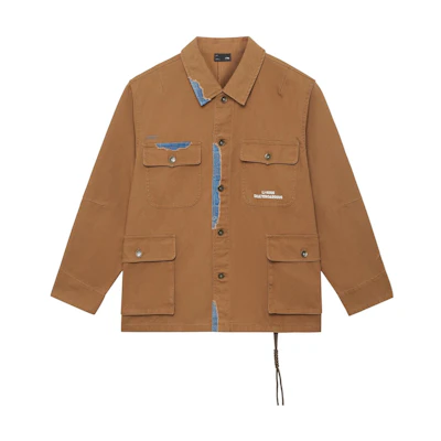 Li-Ning Skateboarding Logo Embroidered Multi-Pocket Loose Jacket Brown AFDS815-1