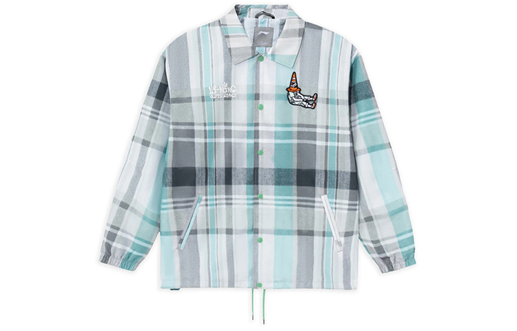 Li-Ning Skateboarding Plaid Vintage Jacket Spruce Green AFDS101-4
