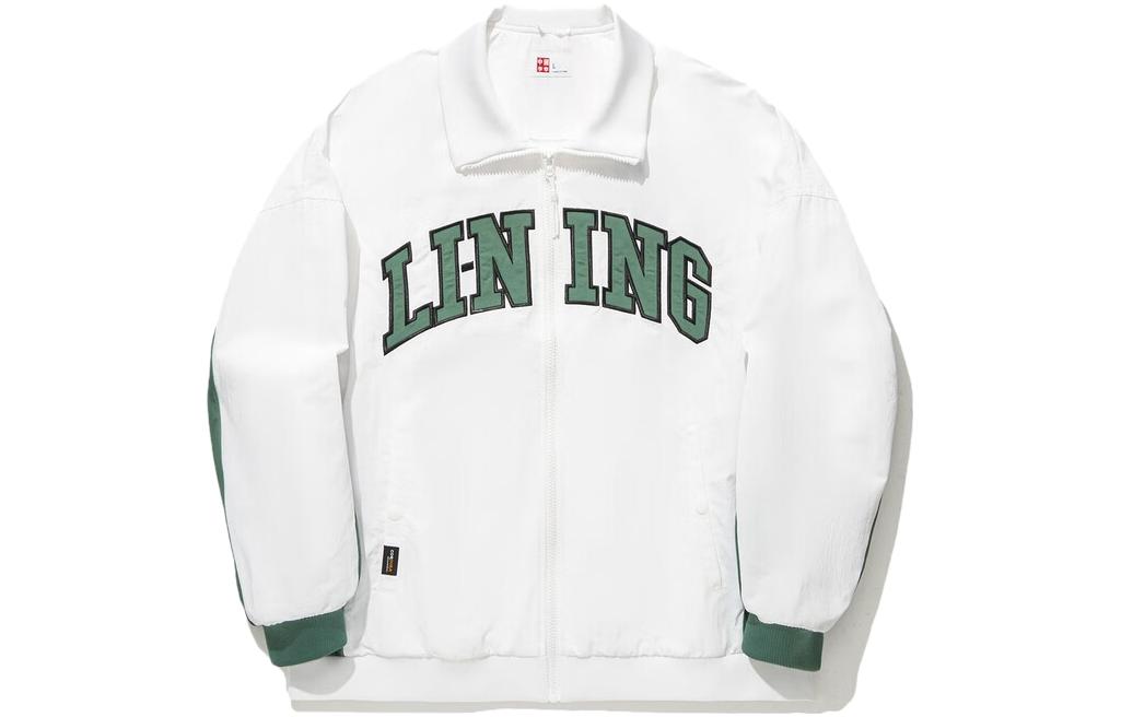 Li-Ning Skateboarding Polo Collar Colorblock Logo Jacket White () AFDT741-3