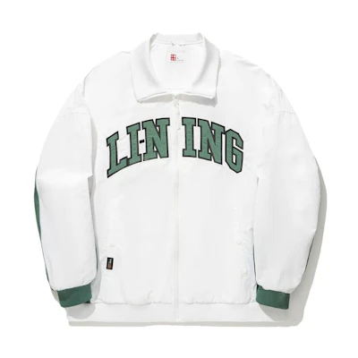 Li-Ning Skateboarding Polo Collar Colorblock Logo Jacket White () AFDT741-3
