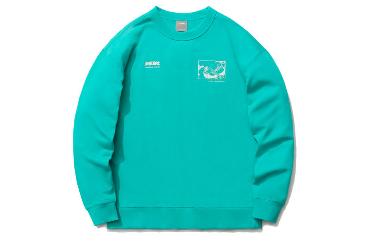 Li-Ning Skateboarding Print Crewneck Sweatshirt Ice Green () AWDR115-1