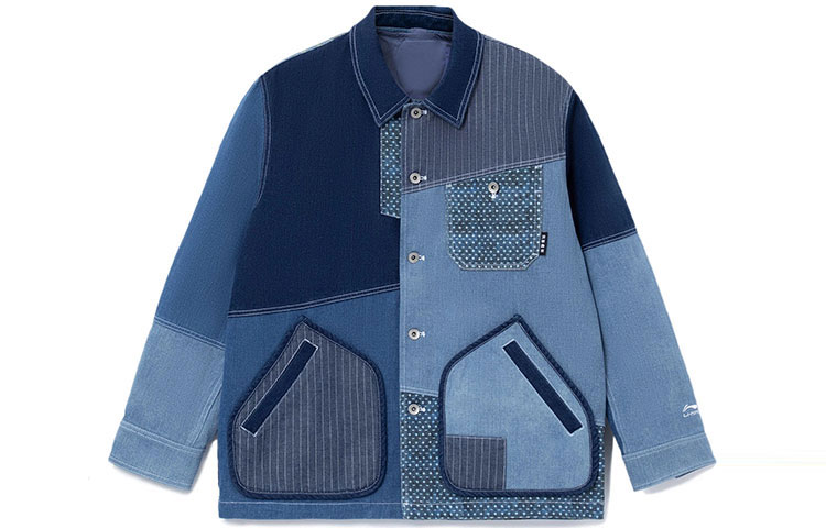 Li-Ning Skateboarding Series 3-in-1 Loose Fit Patchwork Jacket Blue () AWBR009-2